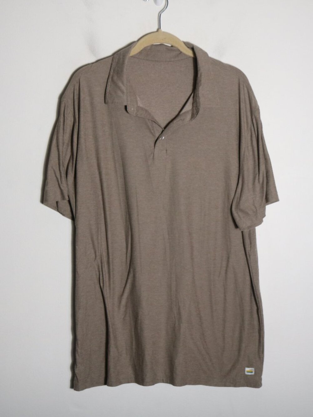 Vuori Mens Short Sleeve Polo Shirt XL XXL Brown Stretch Casual Neutral